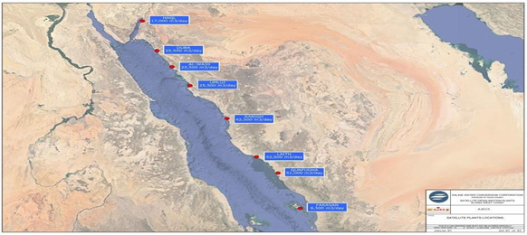 Satellite Desalination Plants Along West Coast of Saudi Arabia